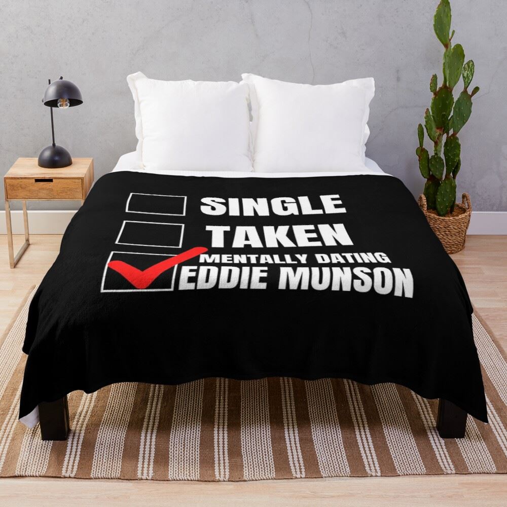 Mentally Dating Eddie Munson Throw Blanket