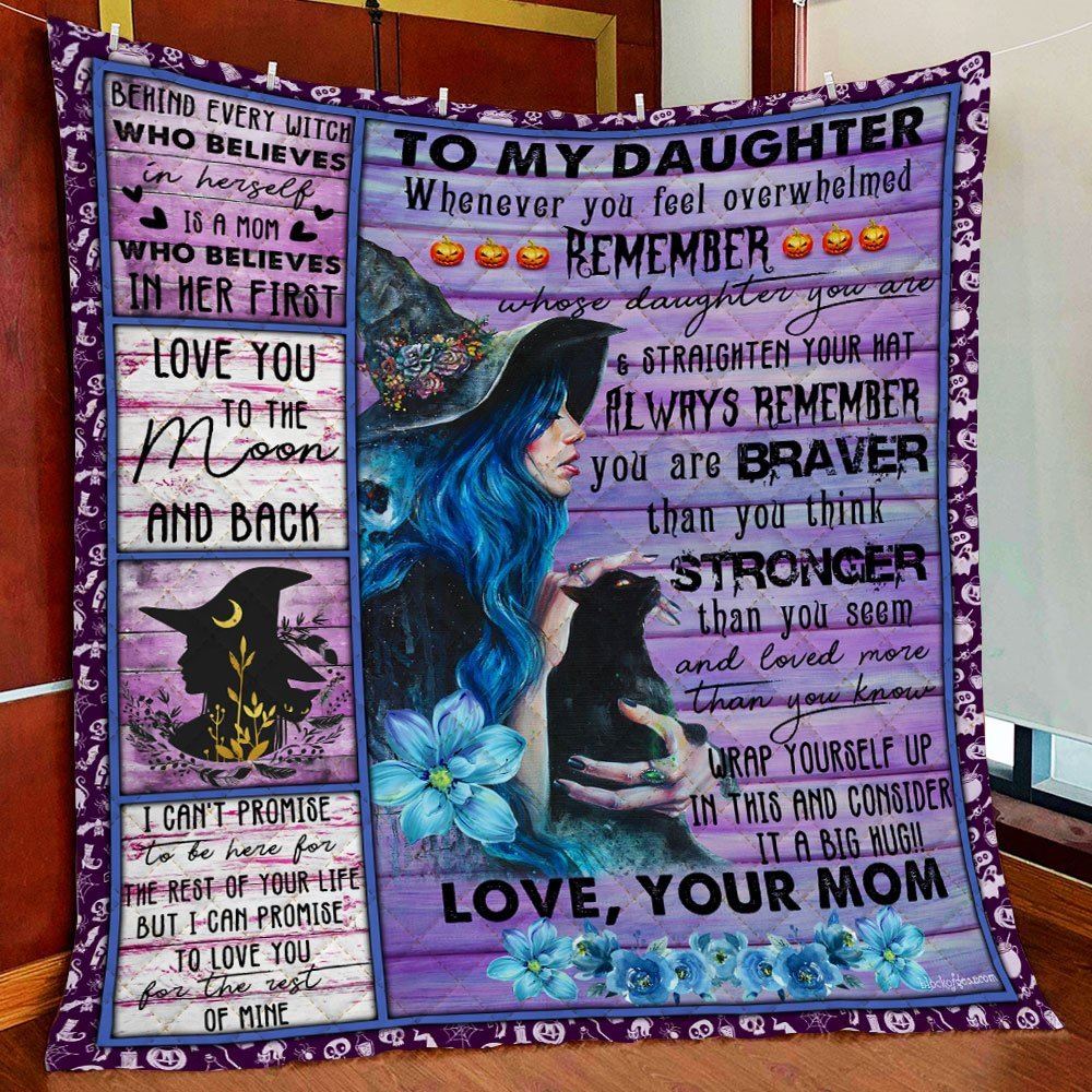 Mom To Daughter Witch Girl Quilt Blanket--zwlxs