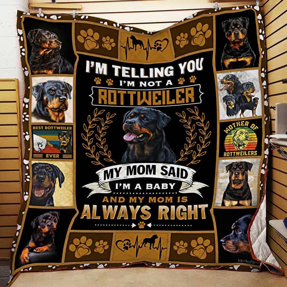 Mother Of Rottweilers Quilt Blanket