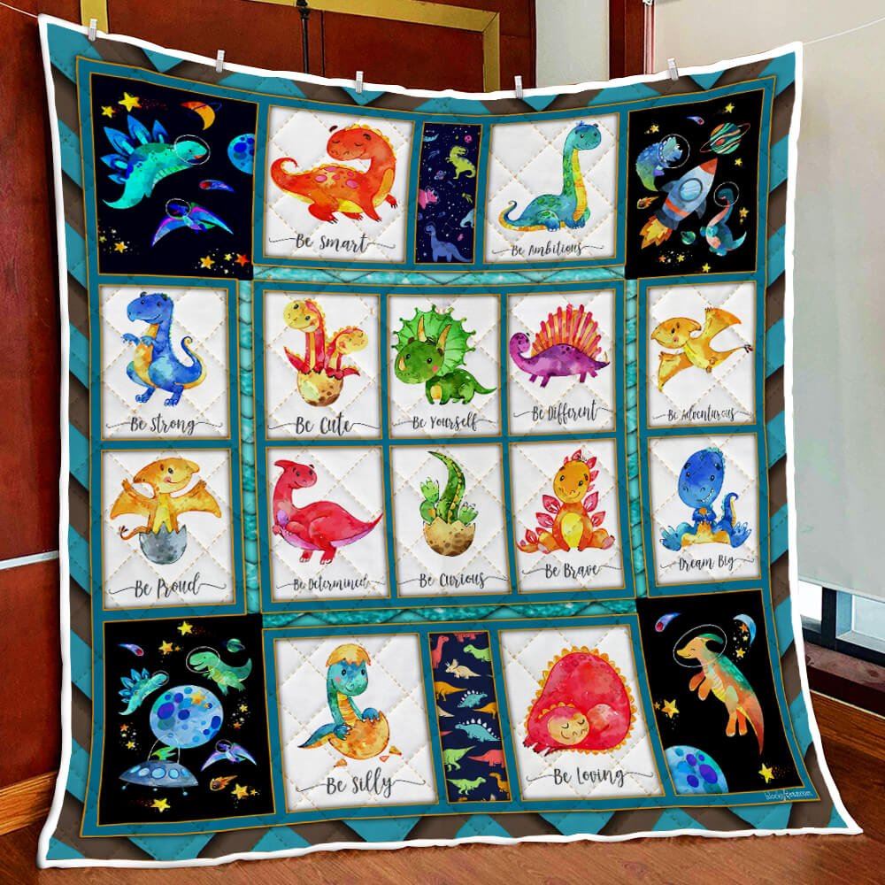 My Cuteness Dinosaur Quilt Blanket