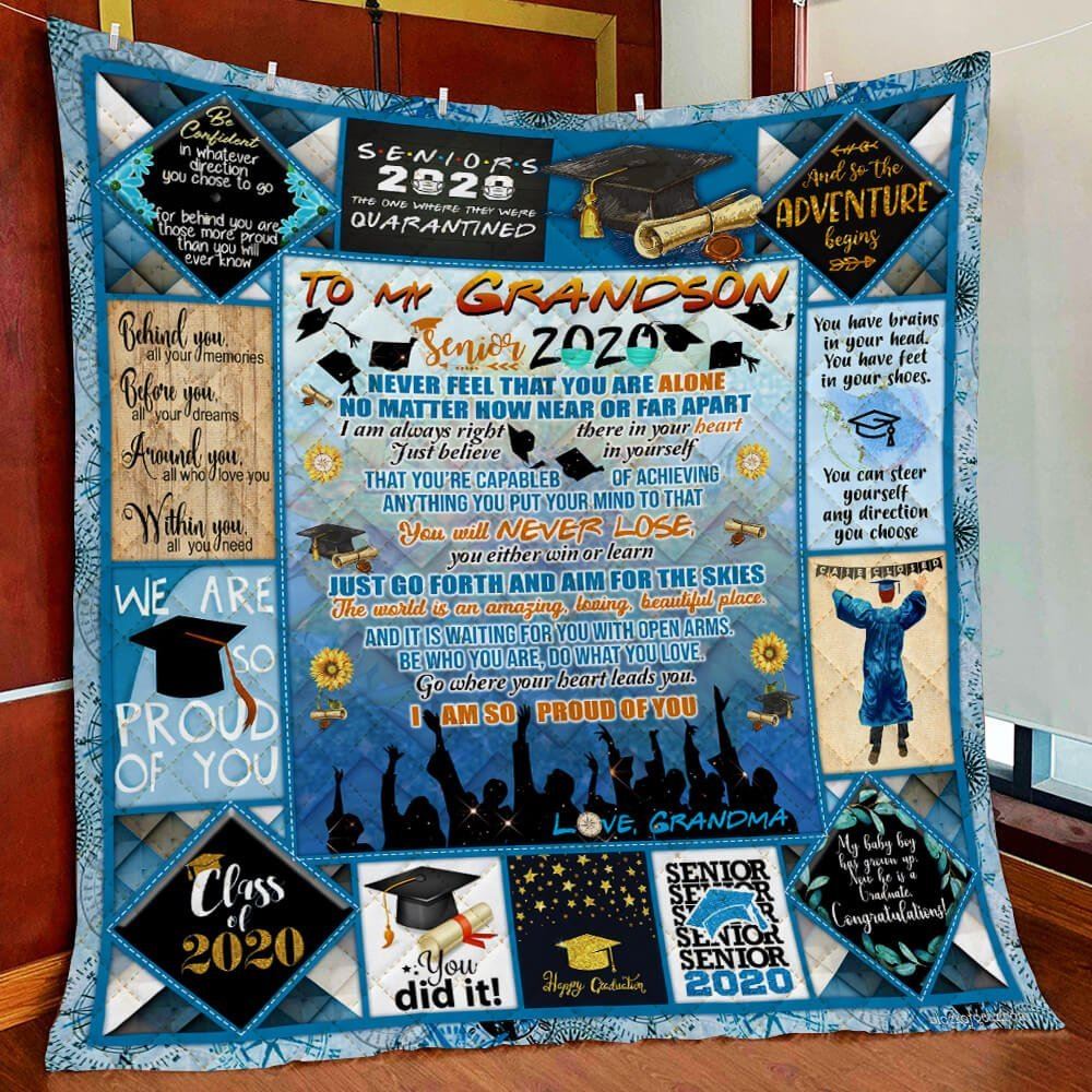 My Grandson 2020 Happy Graduation Quilt Blanket