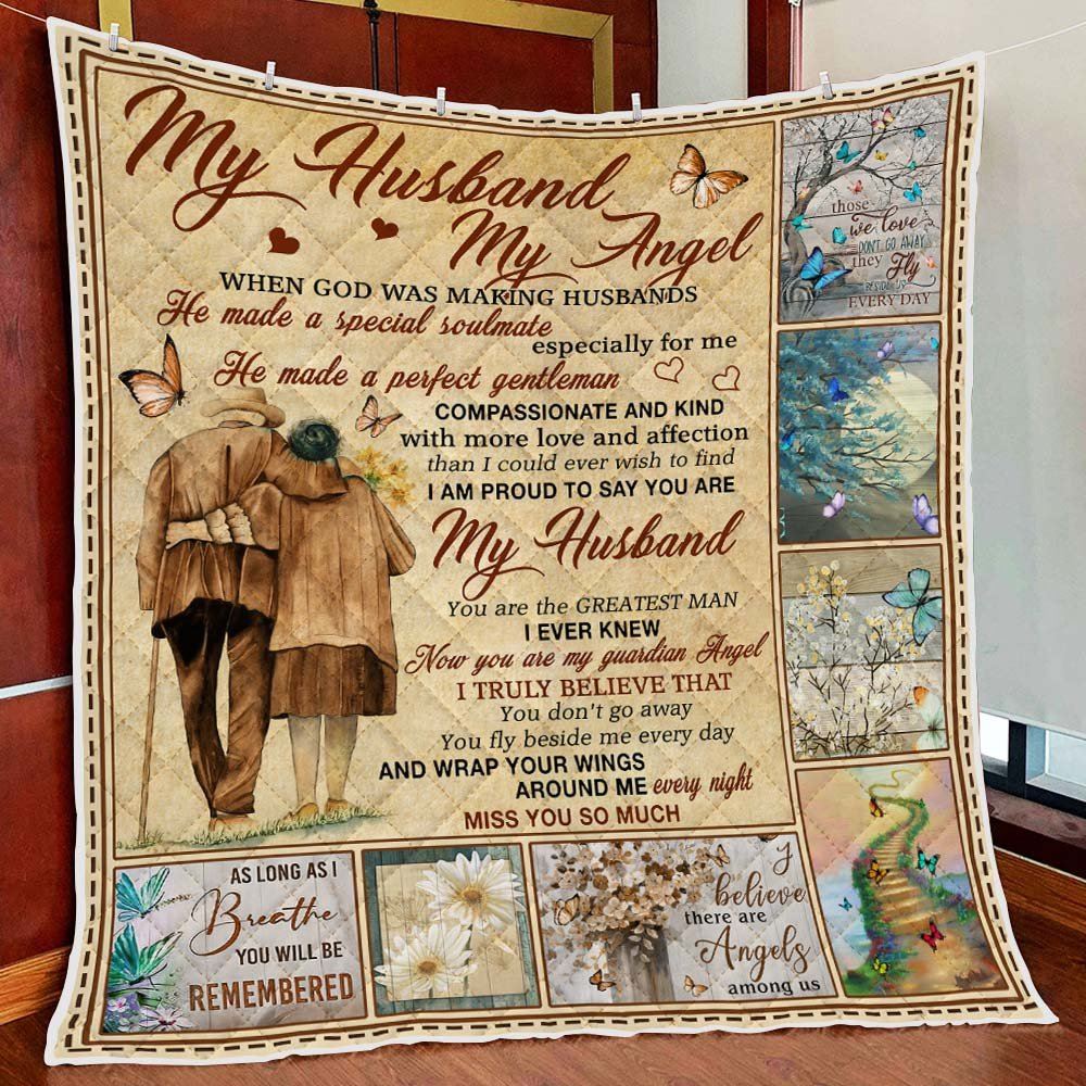 My Husband My Angel Special Soulmate Quilt Blanket