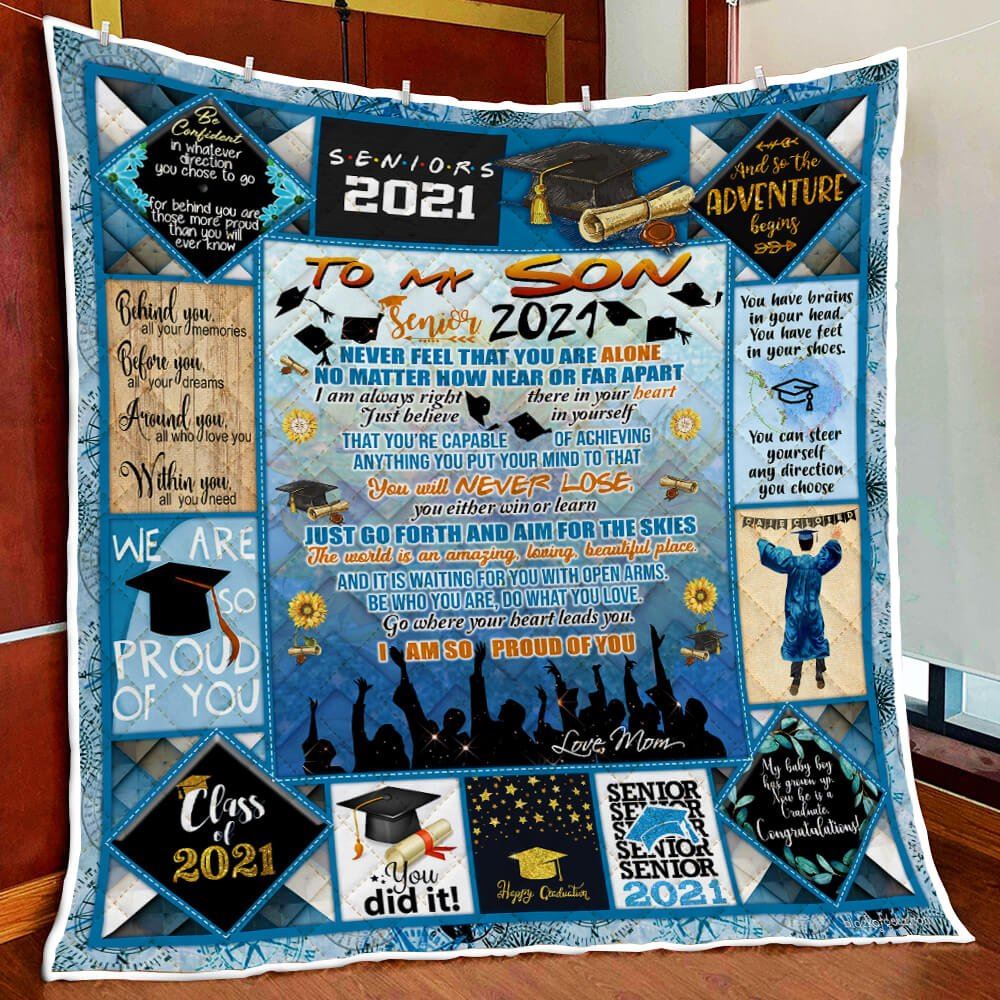 My Son Senior 2021 Happy Graduation Quilt Blanket