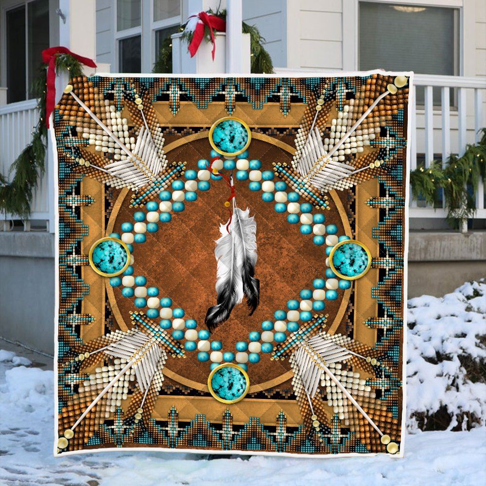 Native American Quilt Blanket Native Feathers Bnt388q