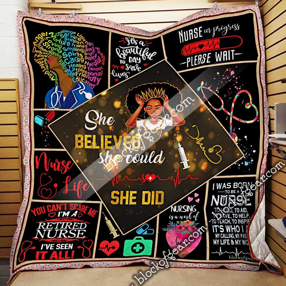 Nurse She Believed She Could So She Did Blanket Quilt Bq224