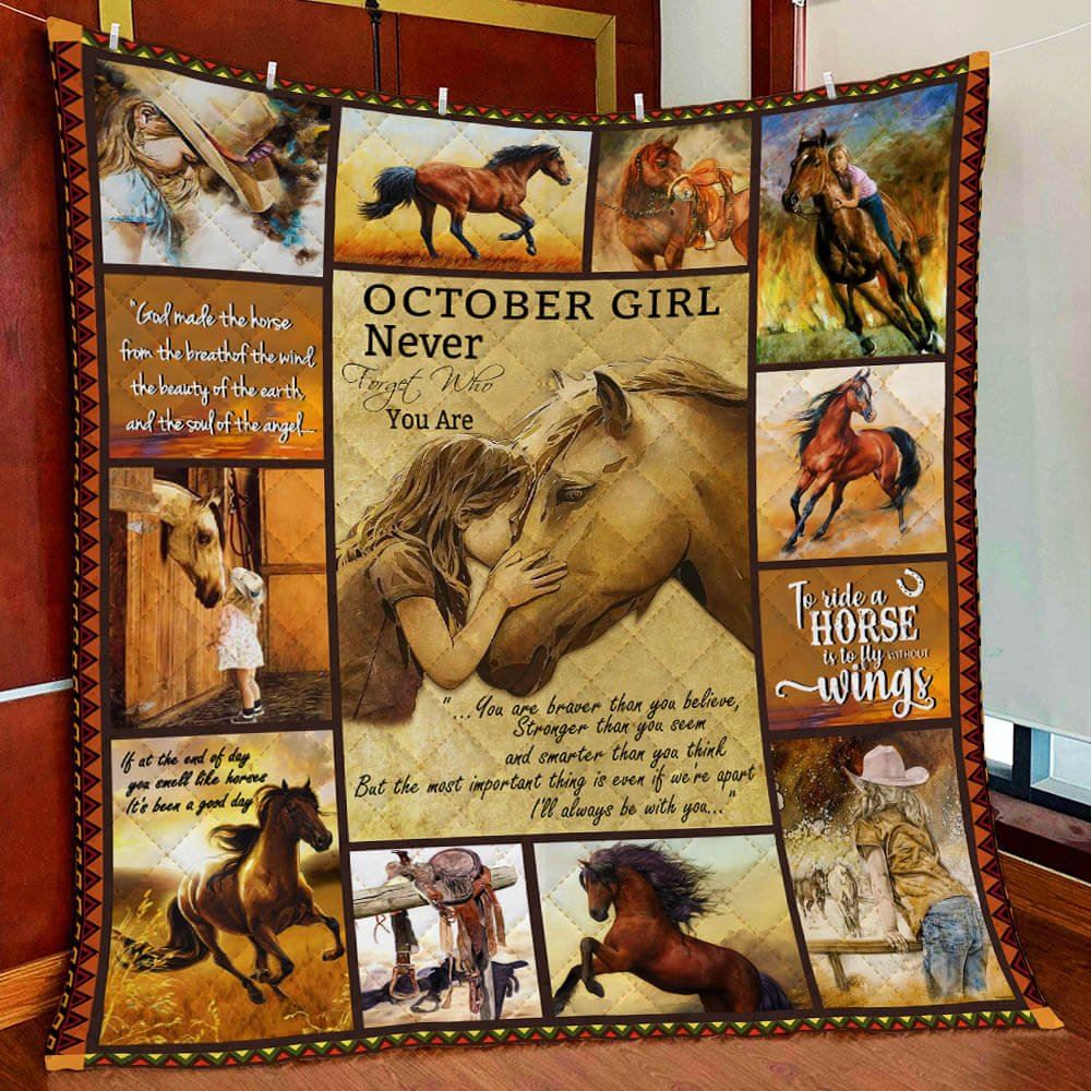 October Girl Love Horse Quilt Blanket