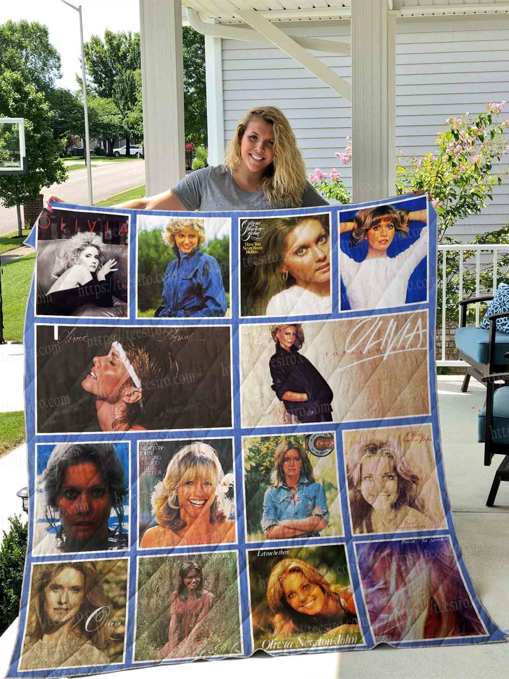 Olivia Newton John Quilt Blanket 01