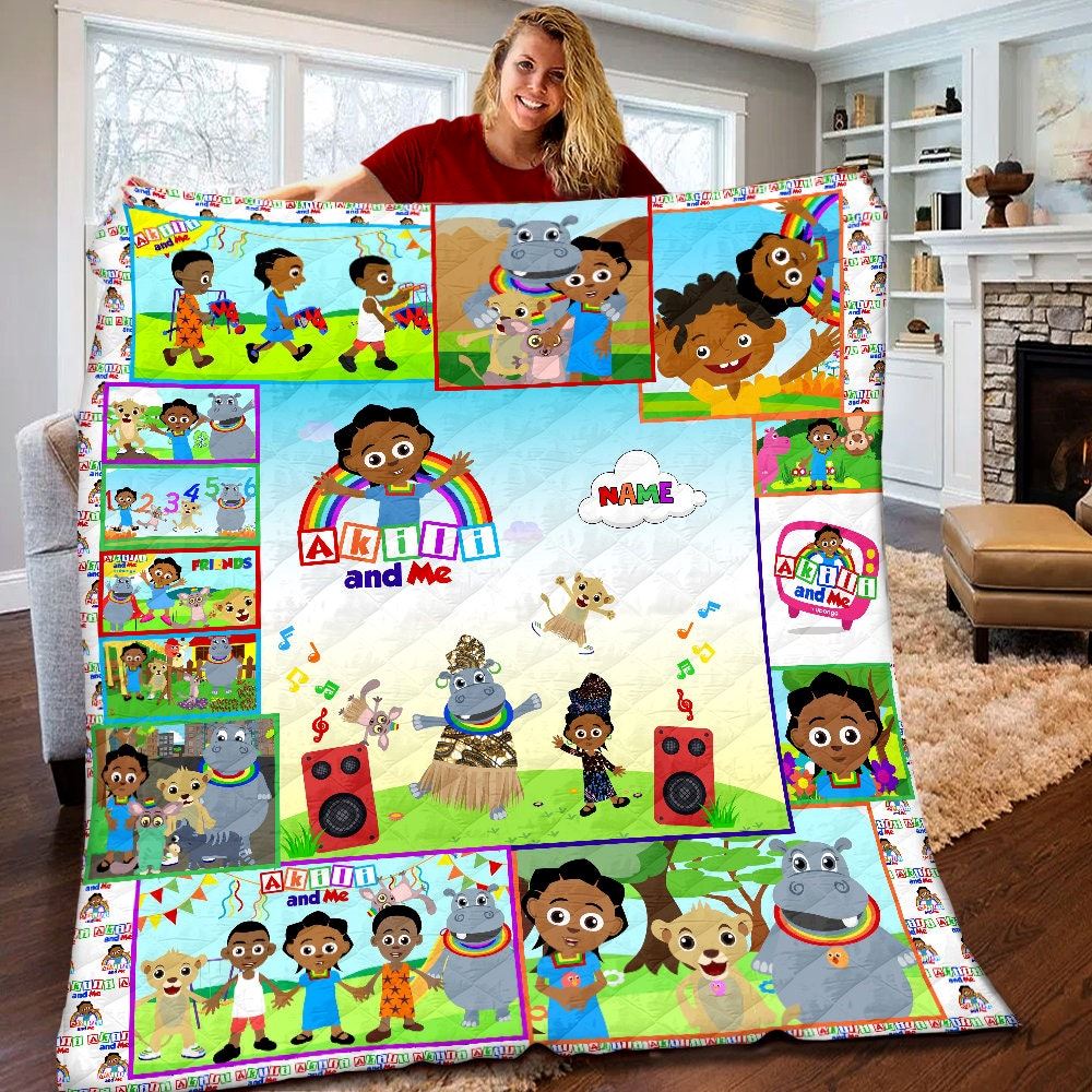 Personalized Akili And Me Quilt Akili And Me Fleece Blanket Akili And Me Birthday Gifts Akili And Me Christmas Gifts For Kids