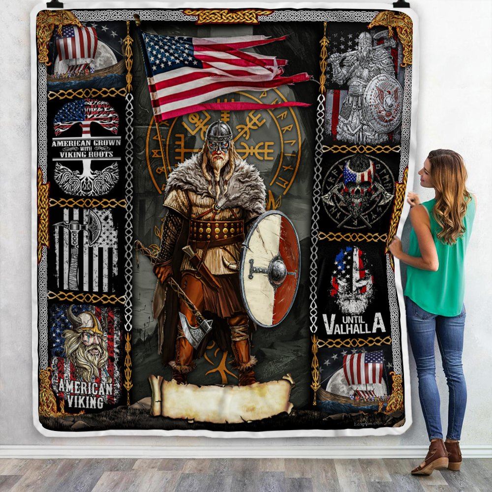 Personalized American Viking Quilt Blanket