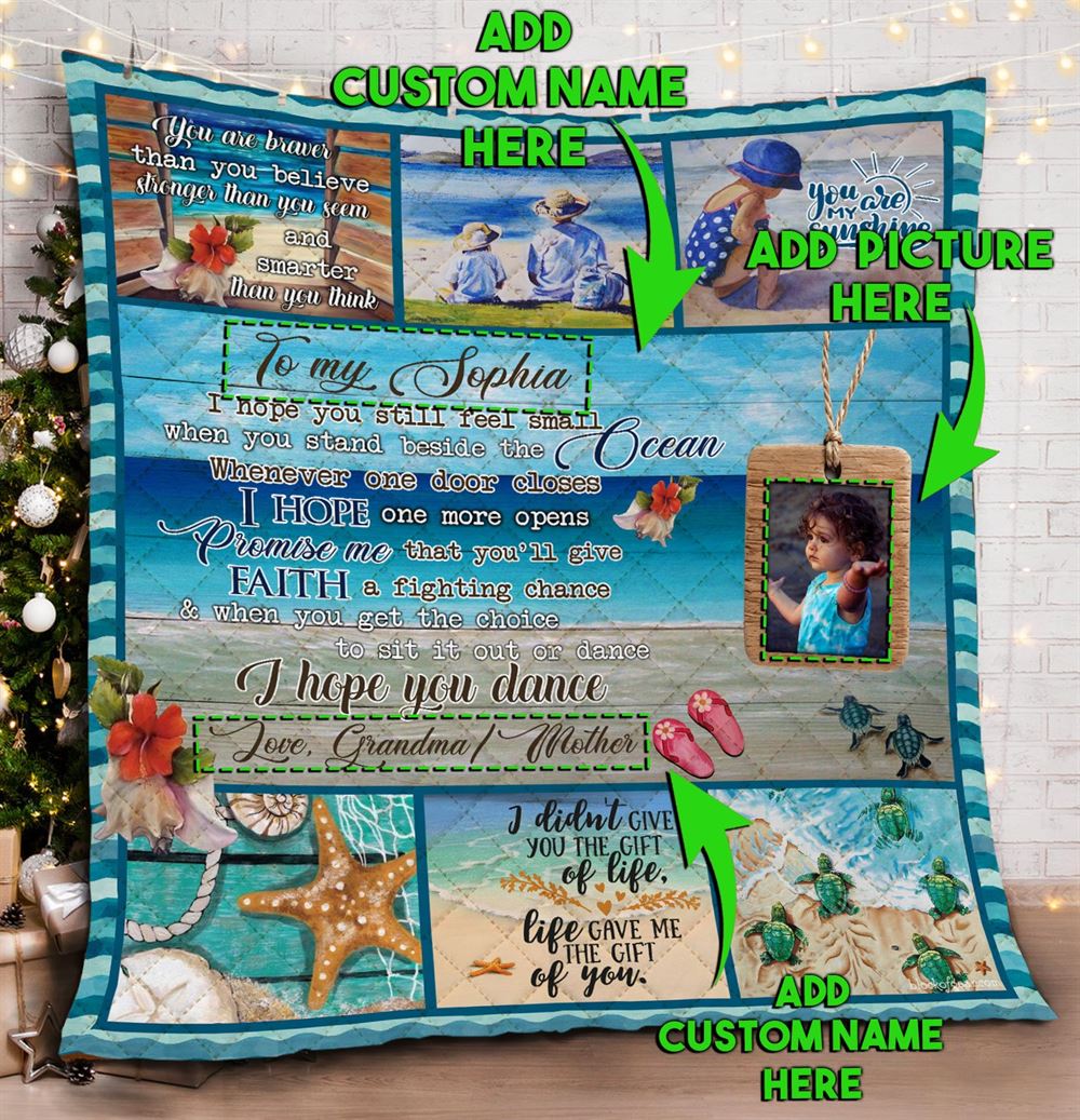 Personalized Baby Girl Beach Life Custom Image Quilt Blanket