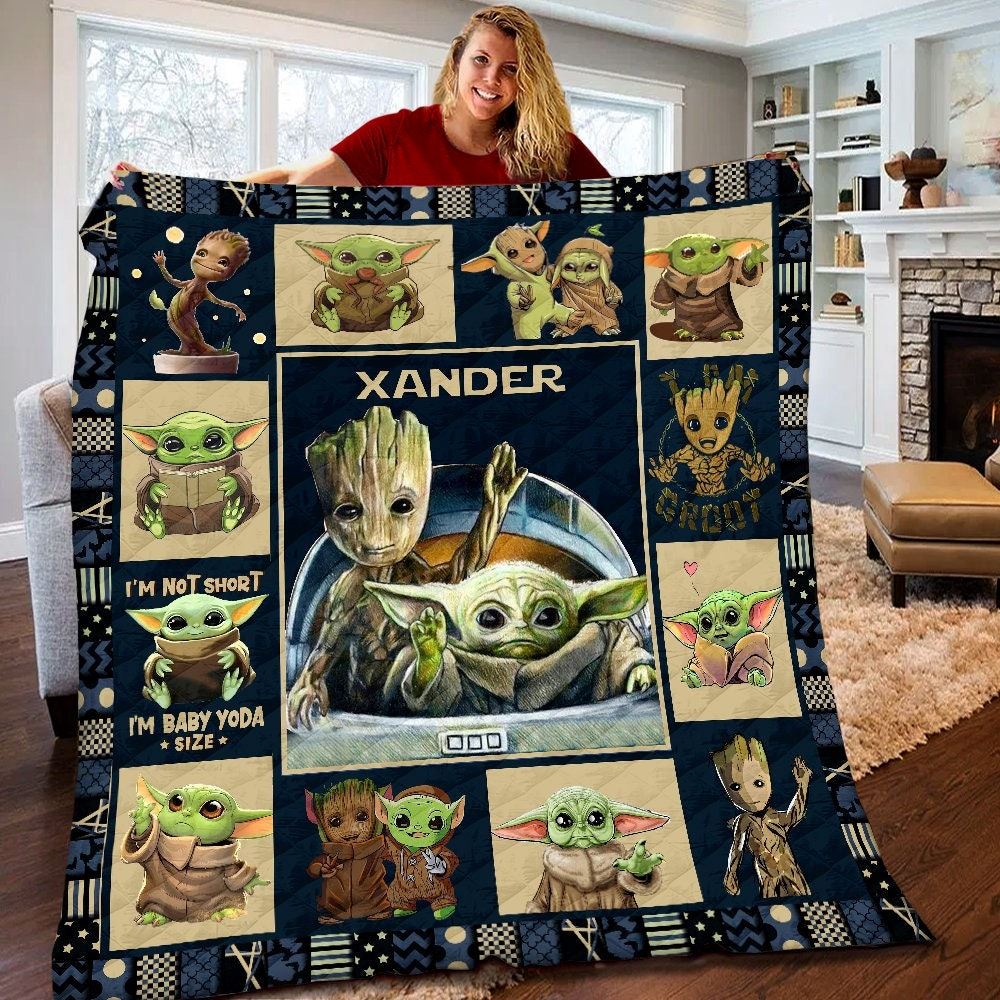 Personalized Baby Yoda Groot Quilt Grogu Baby Yoda Groot Blanket Star Wars Baby Yoda Birthday Gifts Baby Yoda Christmas Gift For Kids