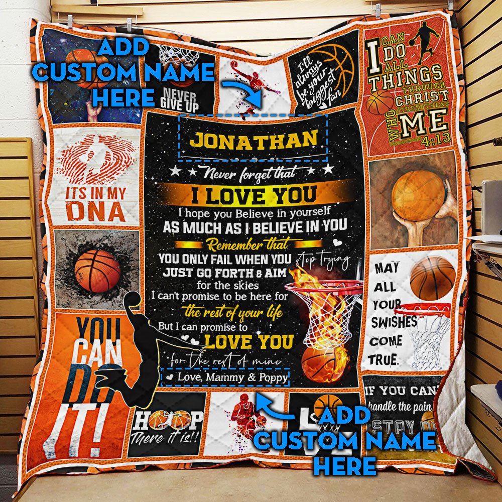 Personalized Basketball Believe In Yourself Quilt Blanket