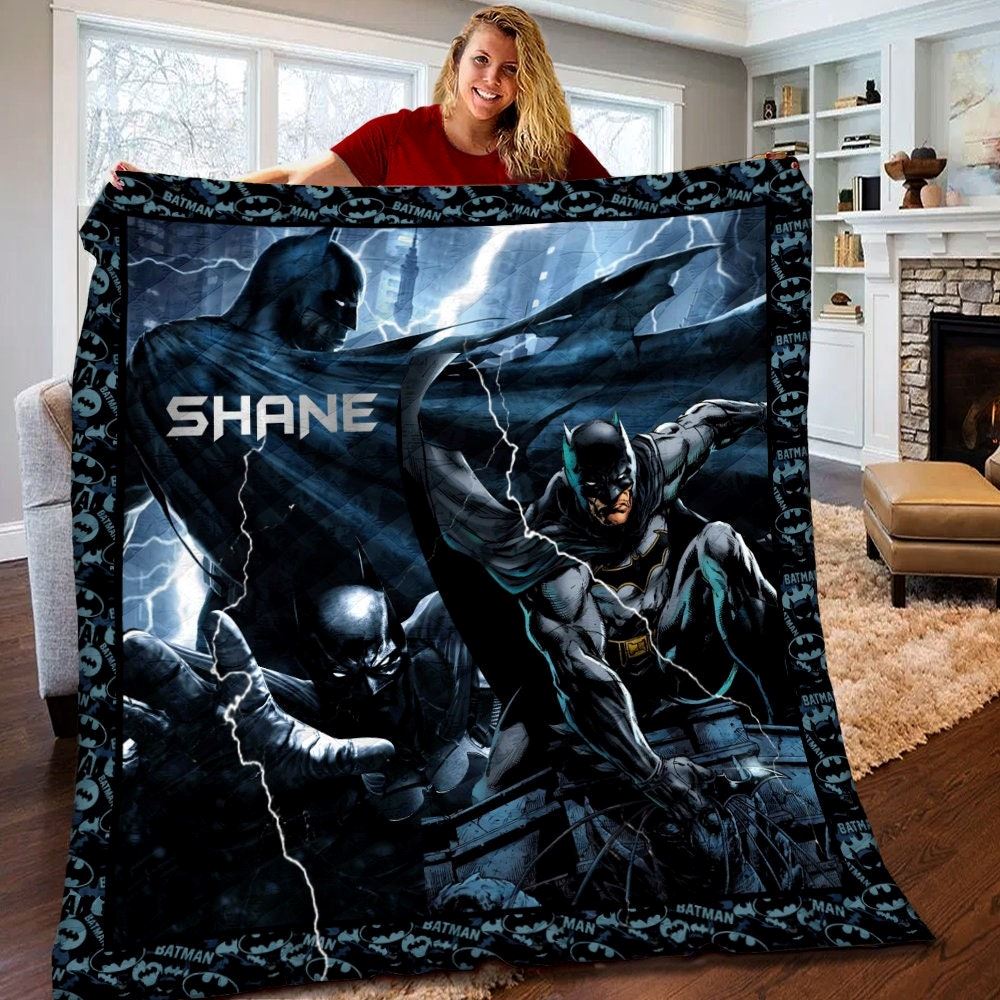 Personalized Batman Quilt Batman Fleece Blanket Batman Birthday Theme Party Batman Christmas Gift For Kids Ourw6