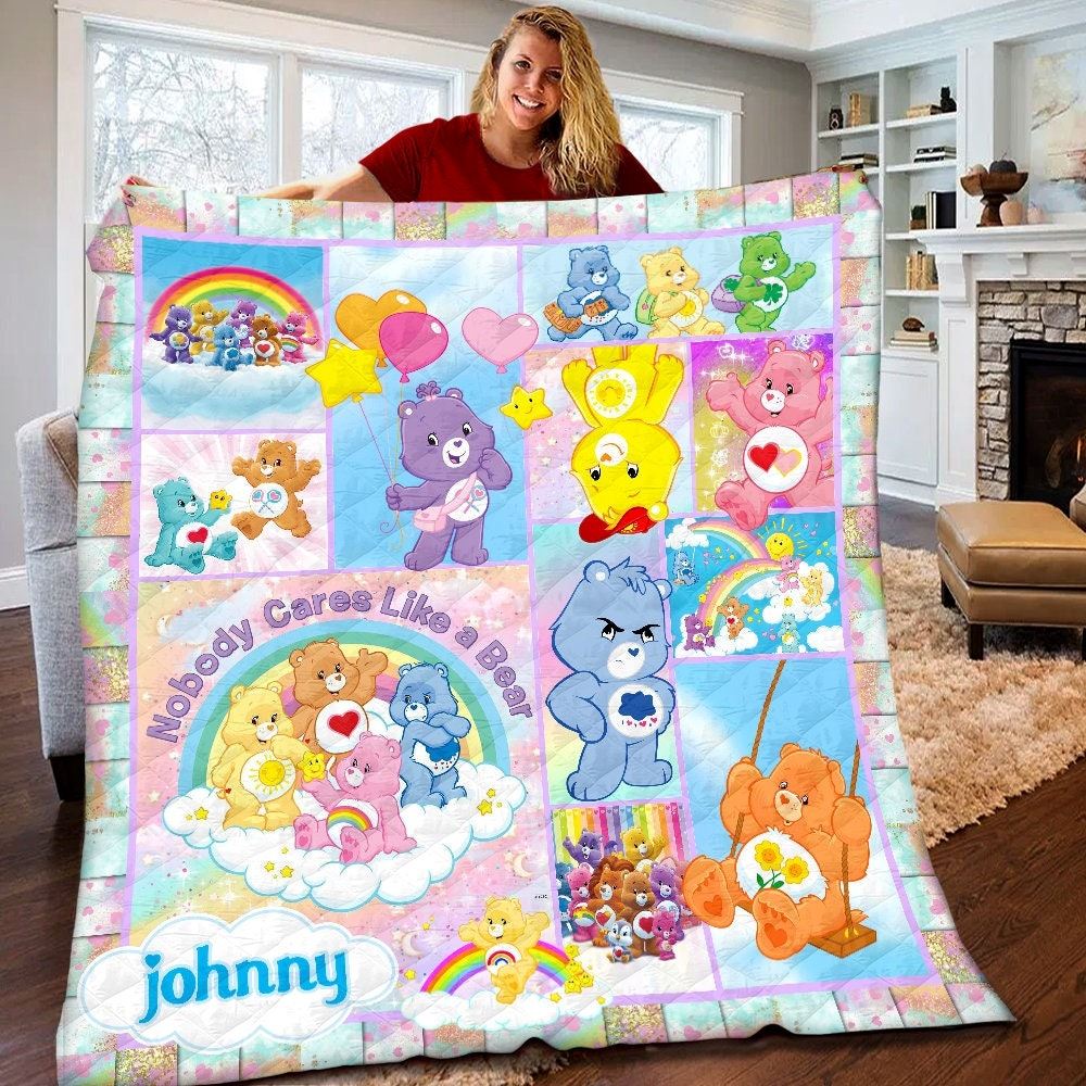 Personalized Care Bears Quilt Care Bears Fleece Blanket Care Bears Birthday Gifts For Toddlers Care Bears Christmas Gifts For Kids