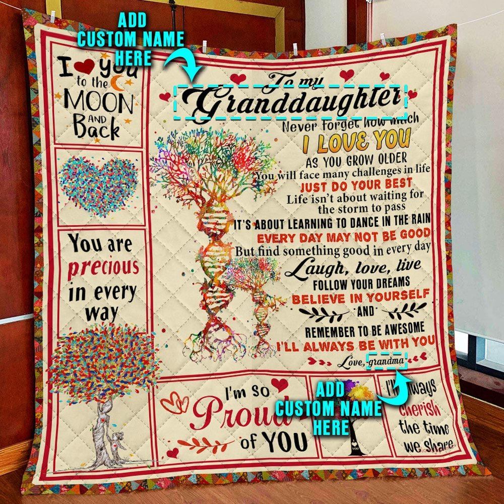 Personalized Daughter Granddaughter To My Child Quilt Blanket