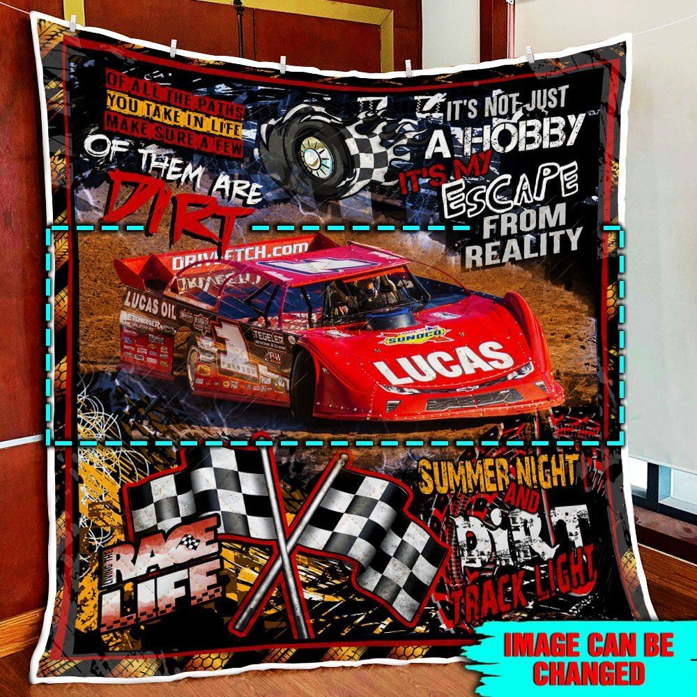 Personalized Dirt Racing Car Quilt Blanket Thh3338qct