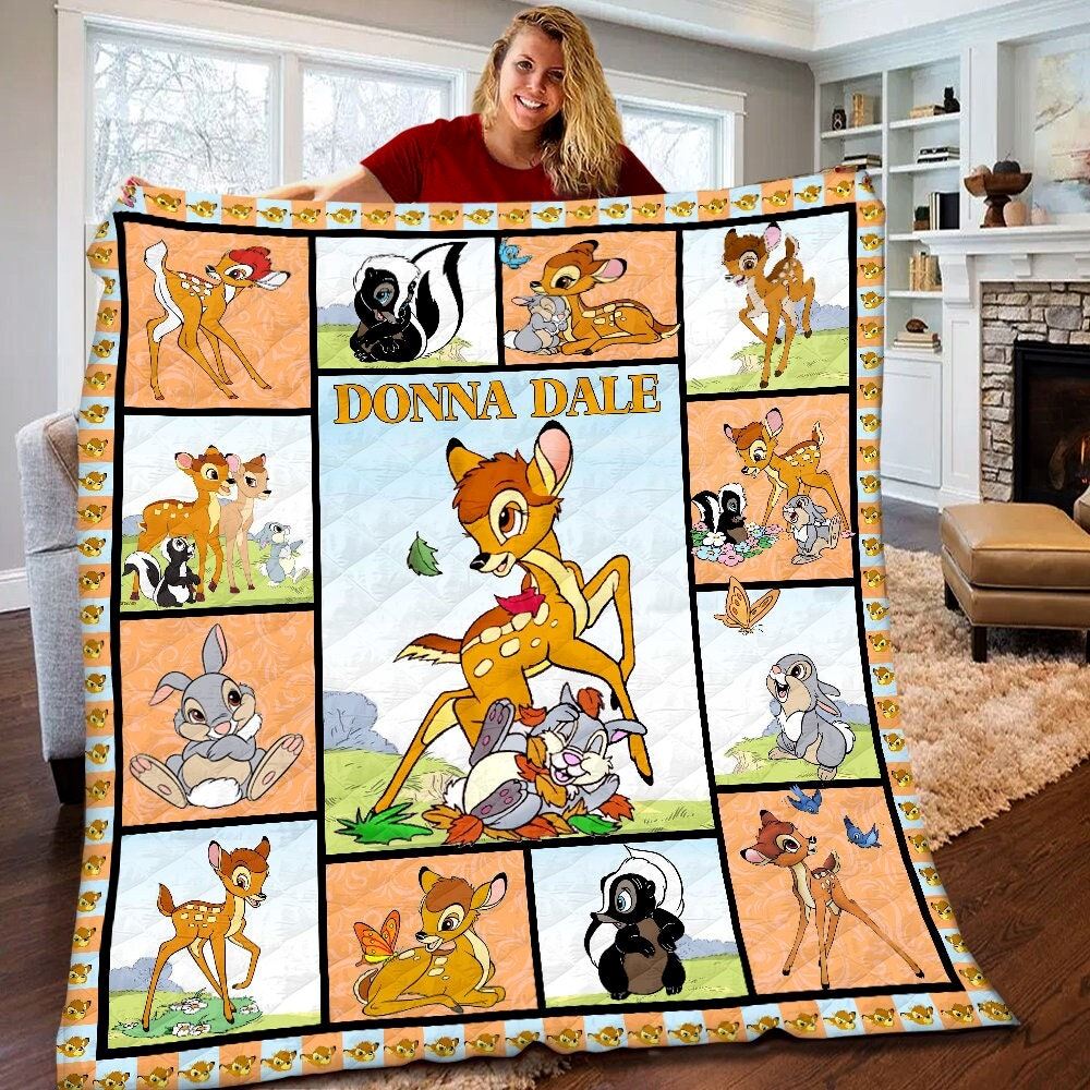 Personalized Disney Bambi Quilt Disney Bambi Blanket Disney Bambi Birthday Gifts Disney Bambi Christmas Gifts For Kids