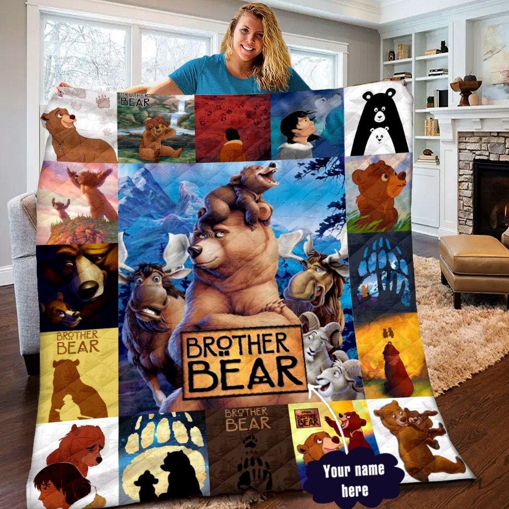 Personalized Disney Brother Bear Quilt Brother Bear Fleece Blanket Brother Bear Birthday Theme Party Brother Bear Christmas Gifts