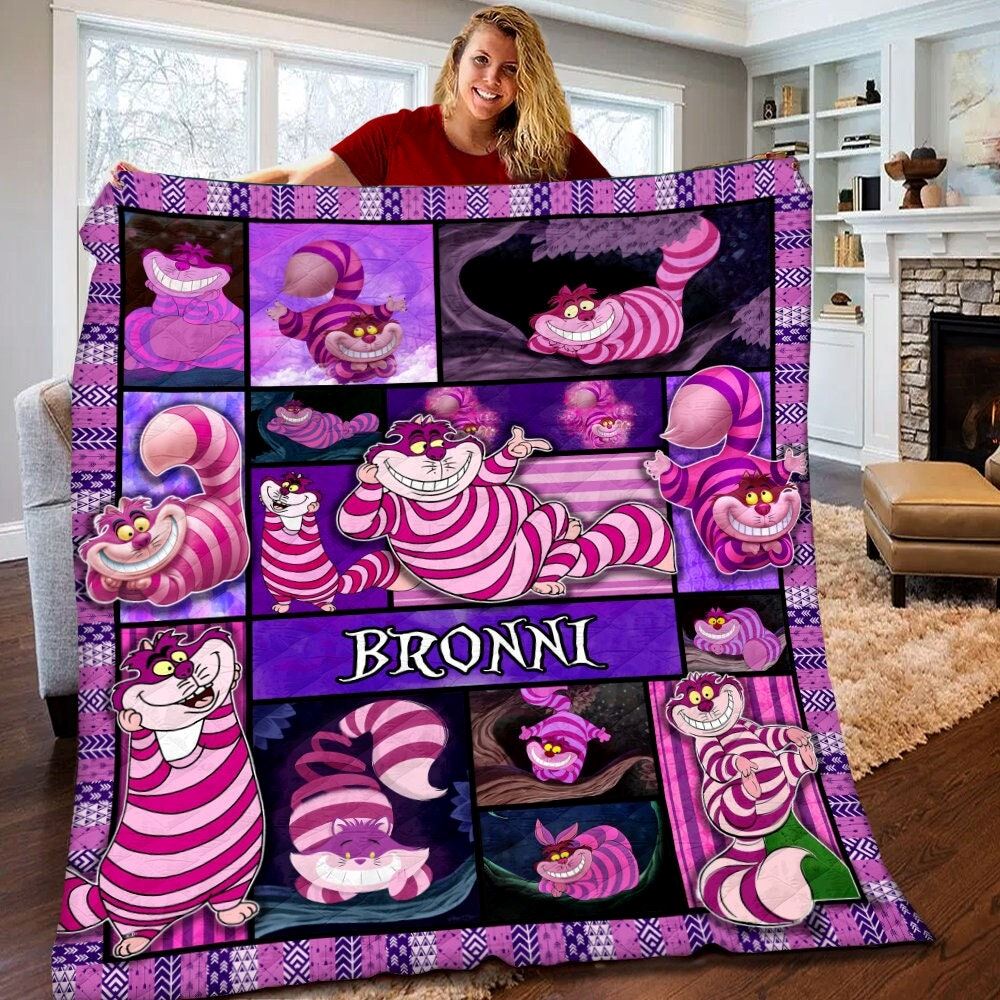 Personalized Disney Cheshire Cat Quilt Cheshire Cat Blanket Alice In Wonderland Birthday Gifts Cheshire Cat Christmas Gifts For Kids