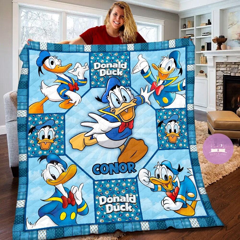 Personalized Disney Donald Duck Blanket Donald Duck Quilt Disney Donald Duck Christmas Blanket Donald Duck Xmas Gift For Kids