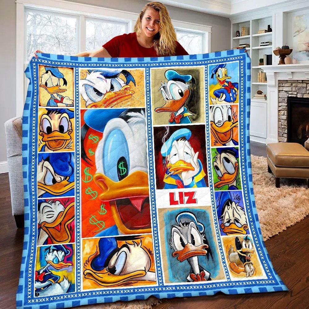 Personalized Disney Donald Duck Quilt Donald Duck Fleece Blanket Donald Duck Birthday Gifts Disney Christmas Gift For Kids