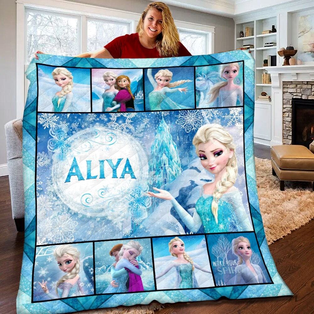 Personalized Disney Frozen Elsa Queen Quilt Elsa Queen Blanket Disney Frozen Birthday Gifts Elsa Queen Christmas Gifts For Kids Sqm9c