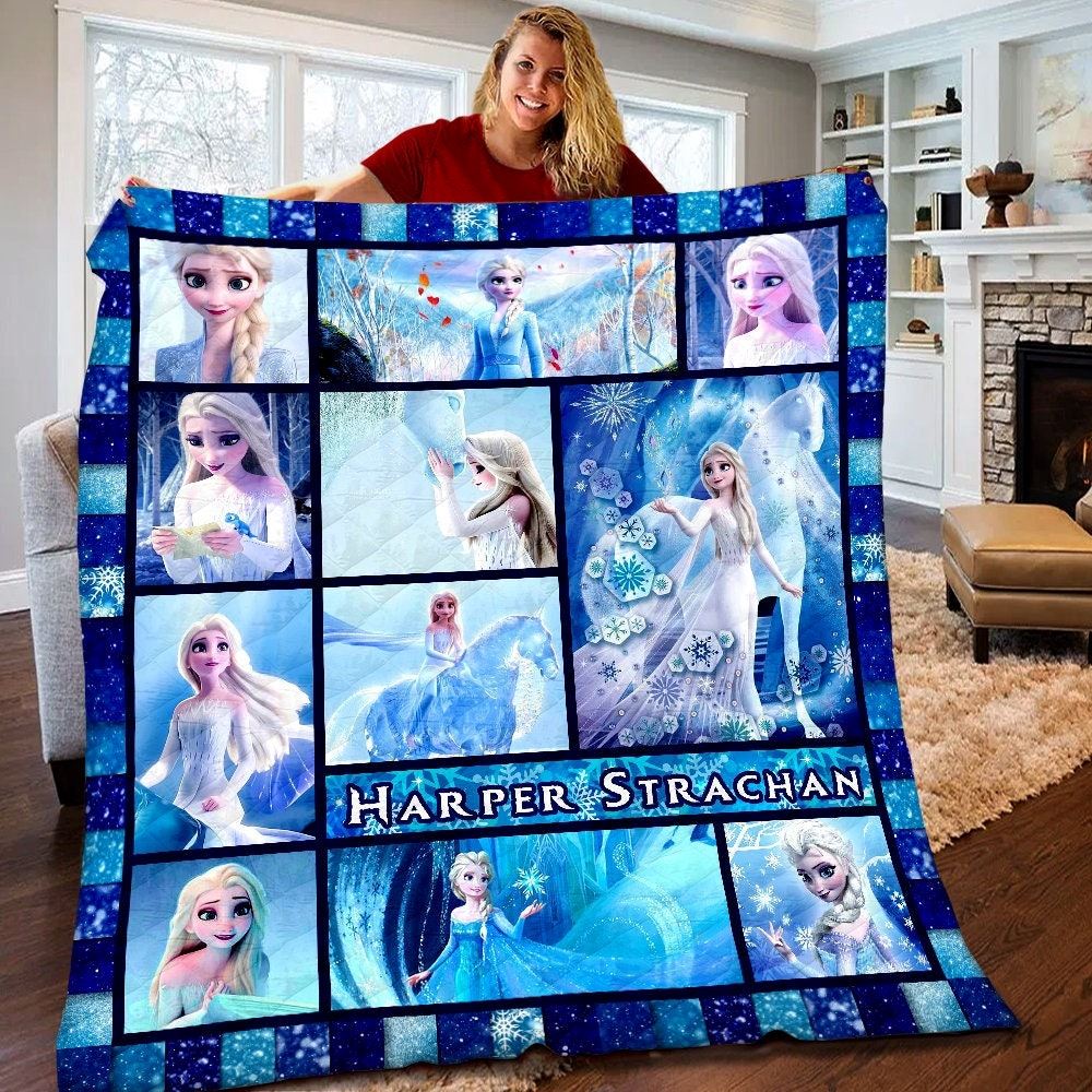 Personalized Disney Frozen Elsa Queen Quilt Elsa Queen Blanket Disney Frozen Birthday Gifts Elsa Queen Christmas Gifts For Kids