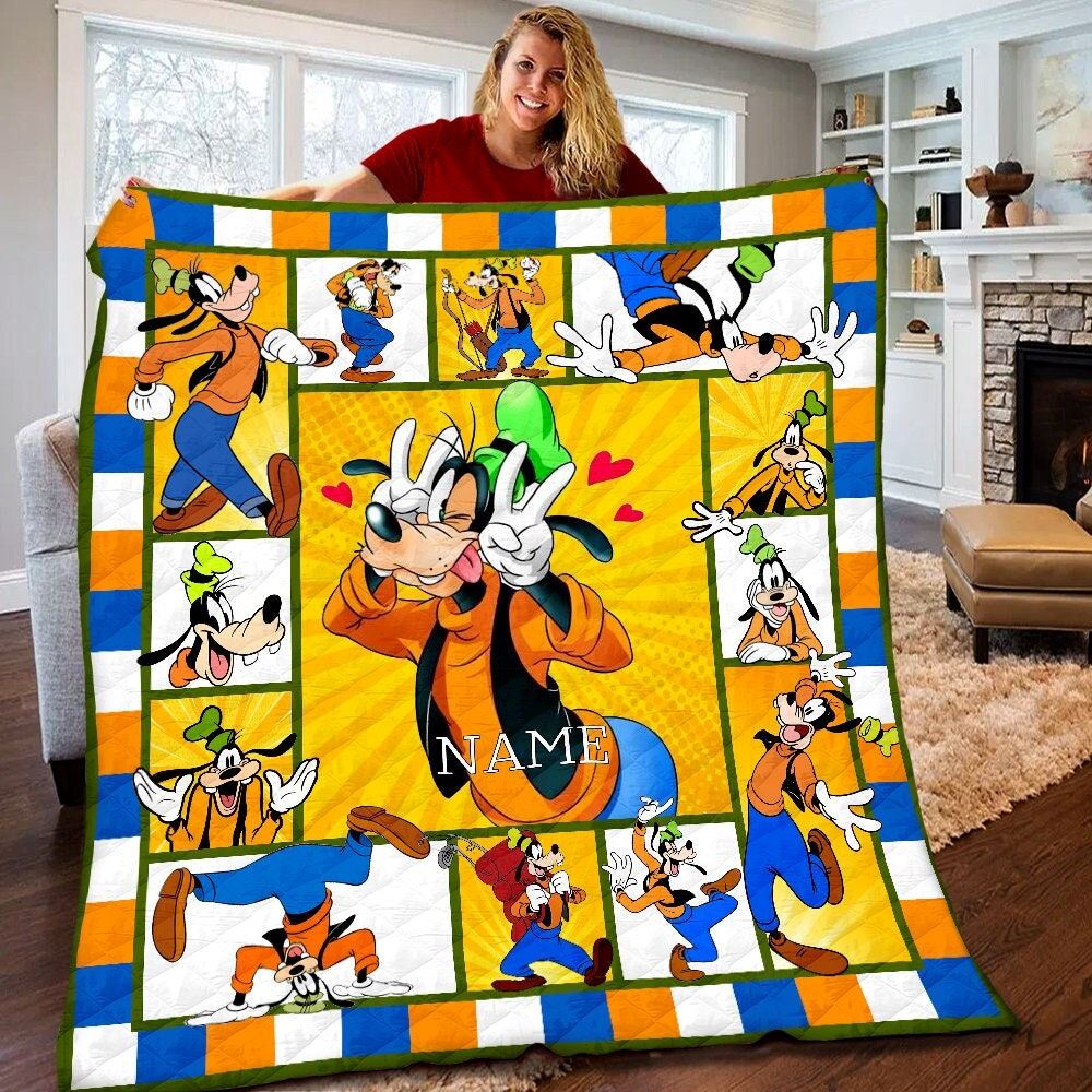 Personalized Disney Goofy Quilt Goofy Blanket Disney Goofy Birthday Theme Party Goofy Christmas Gift For Kids