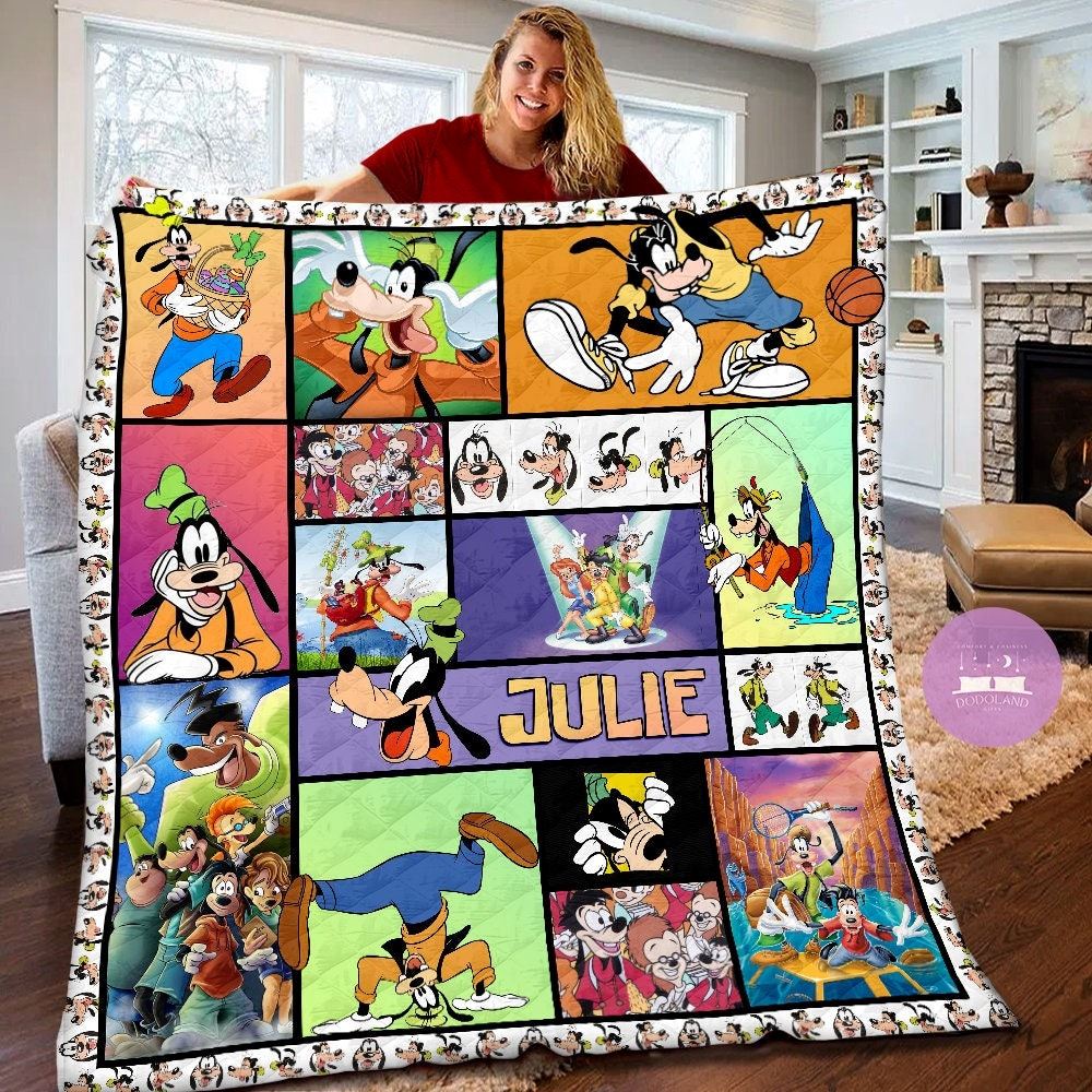 Personalized Disney Goofy Quilt Goofy Fleece Blanket Disney Goofy Birthday Theme Party Goofy Christmas Gift For Kids