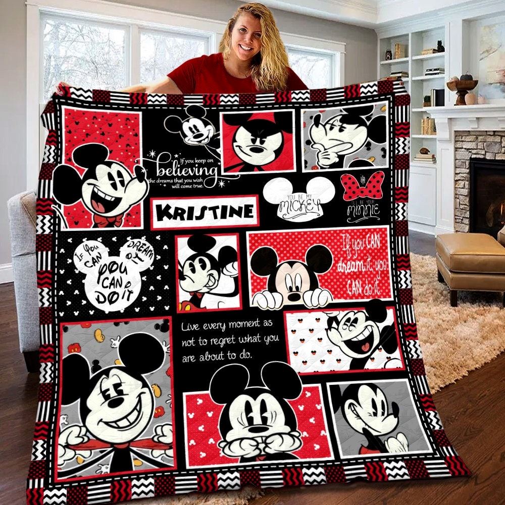 Personalized Disney Mickey Mouse Quilt Mickey Mouse Fleece Blanket Mickey Mouse Birthday Gifts Disney Christmas Gift For Kids Mhi0y