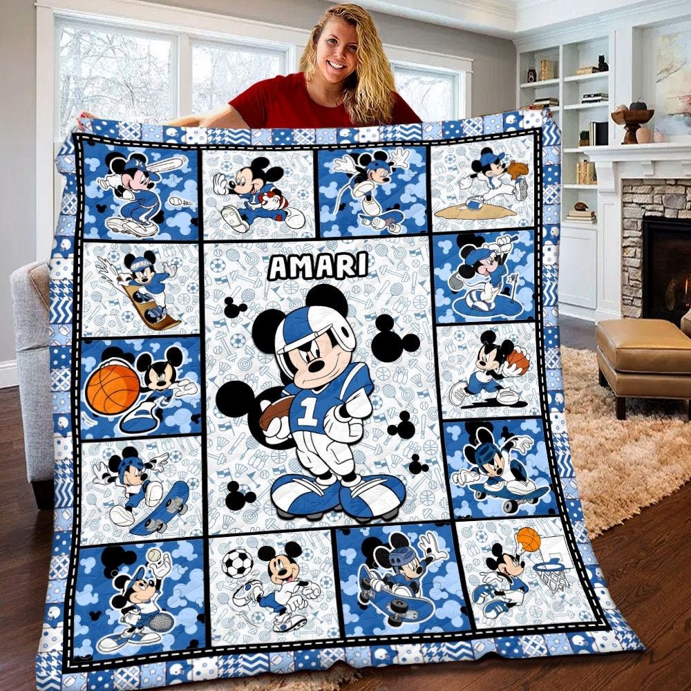 Personalized Disney Mickey Mouse Quilt Mickey Mouse Fleece Blanket Mickey Mouse Birthday Gifts Disney Christmas Gift For Kids