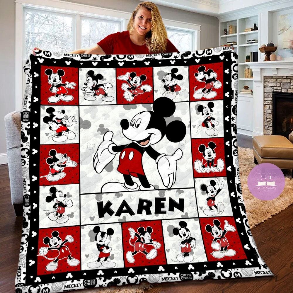 Personalized Disney Mickey Mouse Quilt Mickey Mouse Fleece Blanket Mickey Mouse Birthday Theme Party Disney Christmas Gifts For Kids C17oh