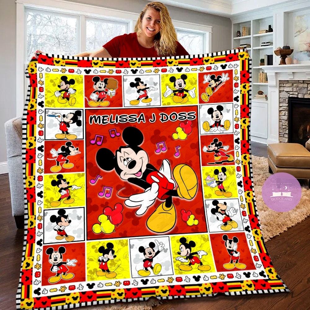 Personalized Disney Mickey Mouse Quilt Mickey Mouse Fleece Blanket Mickey Mouse Birthday Theme Party Disney Christmas Gifts For Kids Wsyyp