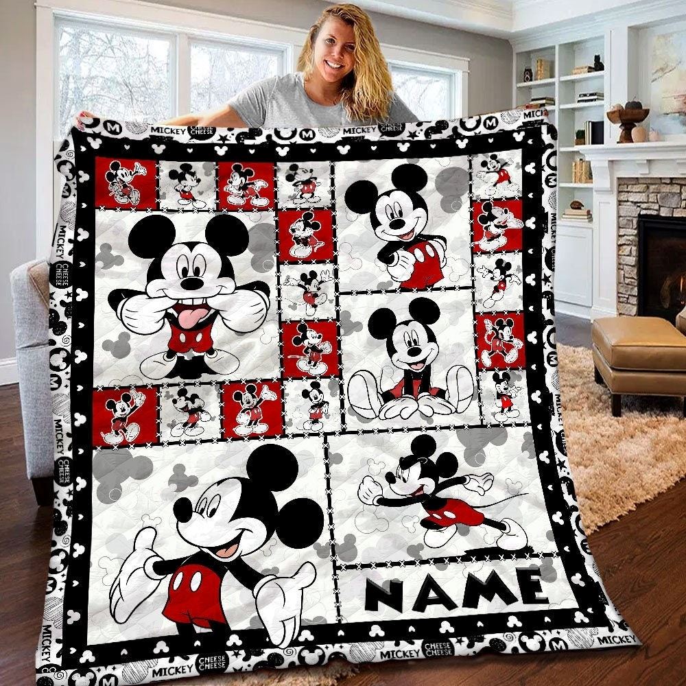 Personalized Disney Mickey Mouse Quilt Mickey Mouse Fleece Blanket Mickey Mouse Themed Party Disney Mickey Christmas Gifts For Kids