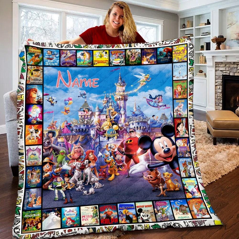 Personalized Disney Movies Quilt Walt Disney Fleece Blanket Walt Disney Characters Birthday Gifts Disney Christmas Gift For Kids 5wckh