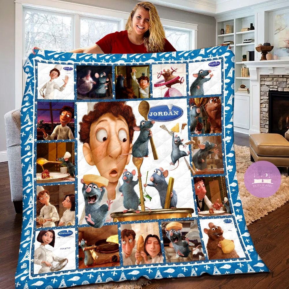 Personalized Disney Ratatouille Quilt Disney Ratatouille Fleece Blanket Ratatouille Theme Party Disney Ratatouille Christmas Gifts