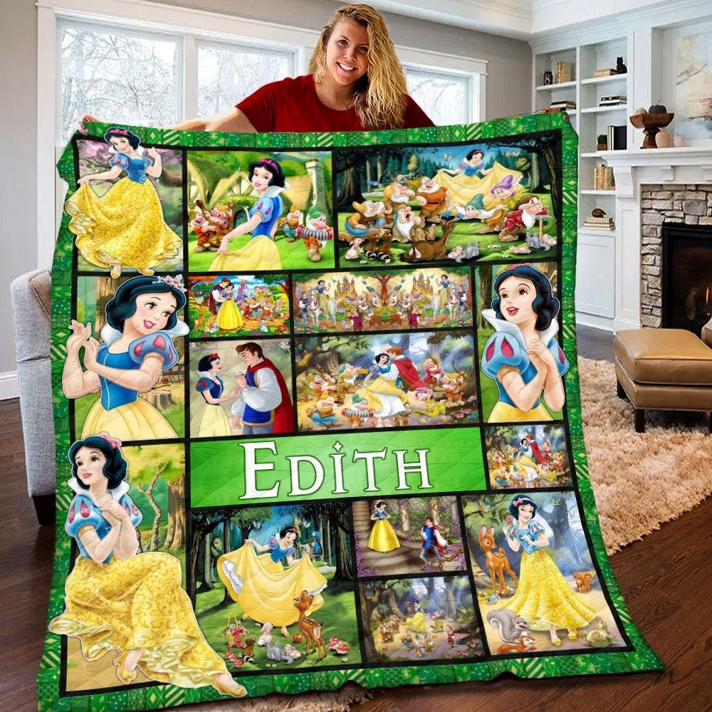 Personalized Disney Snow White Quilt Disney Snow White Princess Blanket Disney Snow White Birthday Gifts Christmas Gifts For Kids