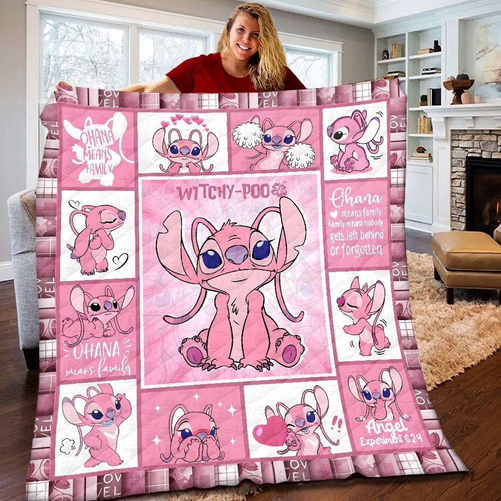 Personalized Disney Stitch Angel Quilt Stitch Angel Fleece Blanket Stitch Angel Birthday Gifts Disney Christmas Gifts For Couples