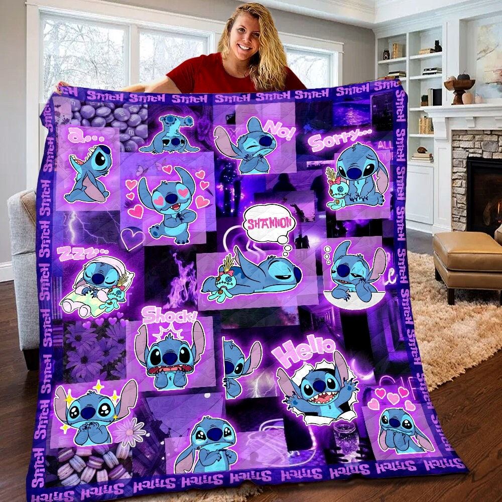 Personalized Disney Stitch Quilt Disney Lilo And Stitch Blanket Disney Stitch Birthday Gifts Disney Stitch Christmas Gifts For Kids 5k2vs