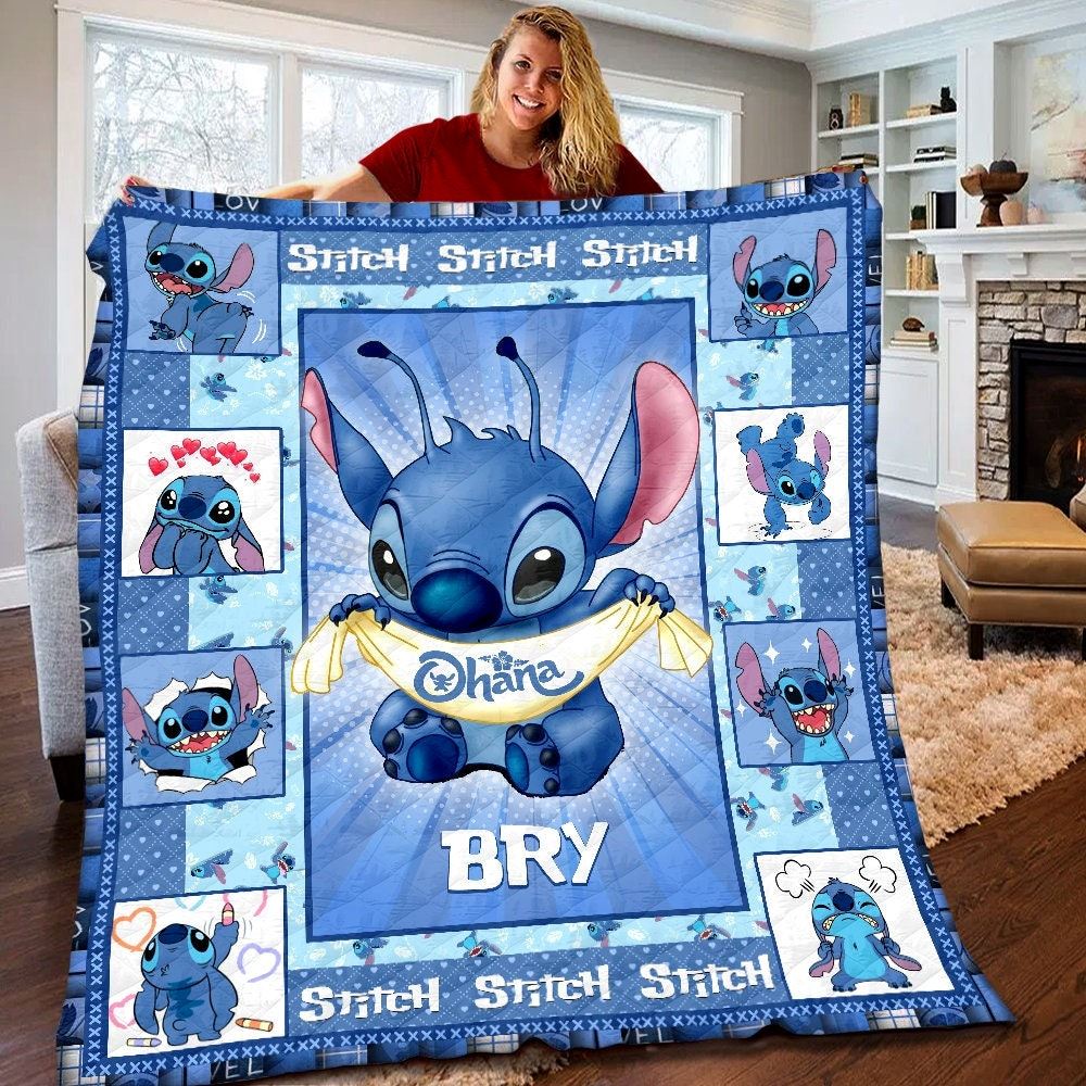 Personalized Disney Stitch Quilt Disney Lilo And Stitch Blanket Disney Stitch Birthday Gifts Disney Stitch Christmas Gifts For Kids Bu8ym