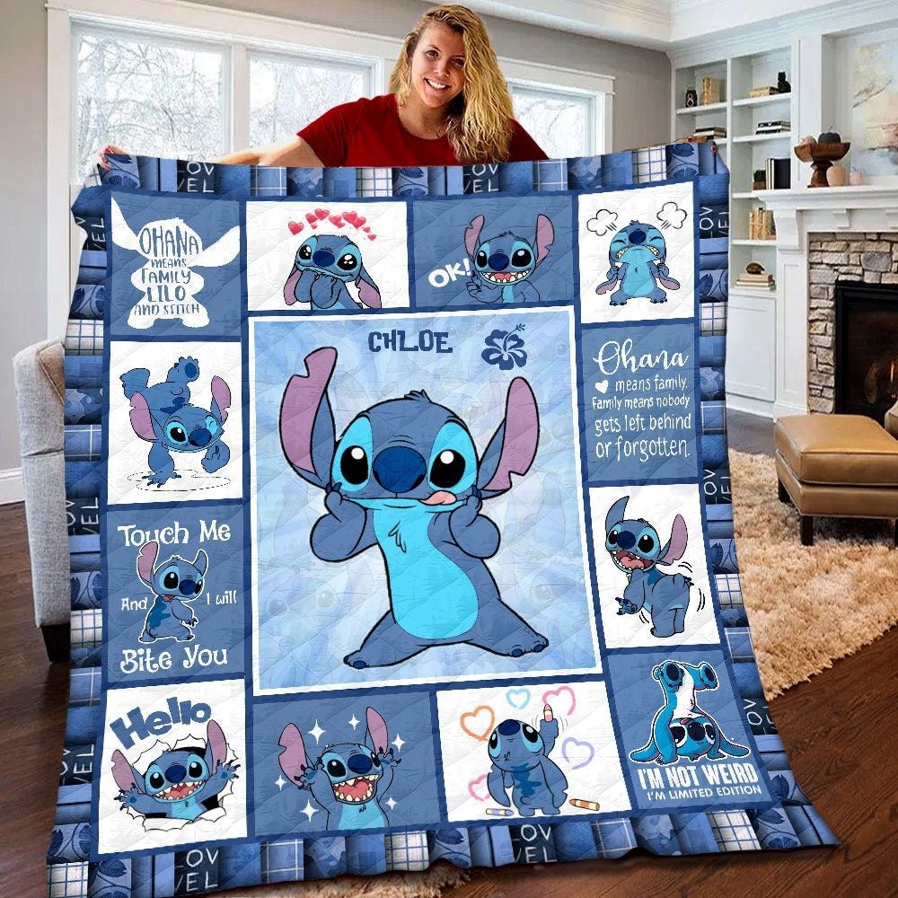 Personalized Disney Stitch Quilt Disney Lilo And Stitch Blanket Disney Stitch Birthday Gifts Disney Stitch Christmas Gifts For Kids Eb3f0