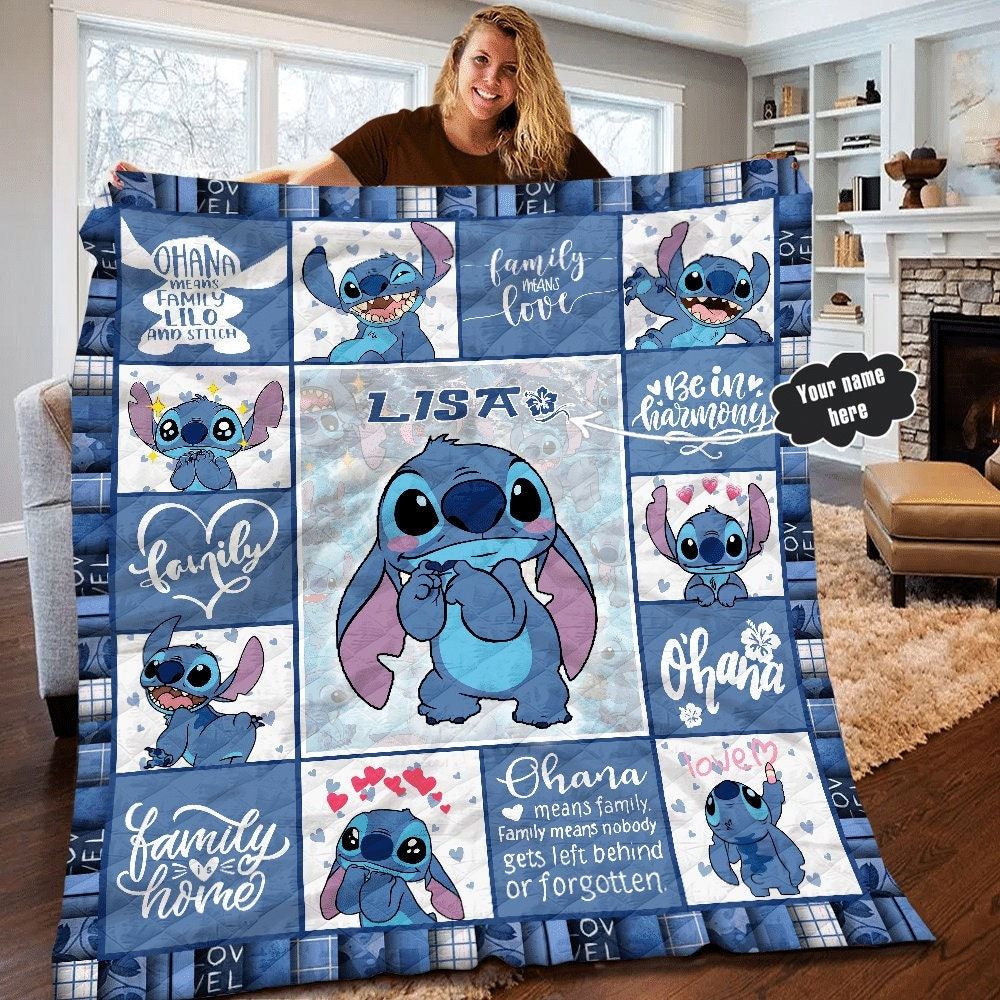 Personalized Disney Stitch Quilt Lilo And Stitch Fleece Blanket Stitch Birthday Theme Party Disney Stitch Christmas Gifts For Kids 2umfc