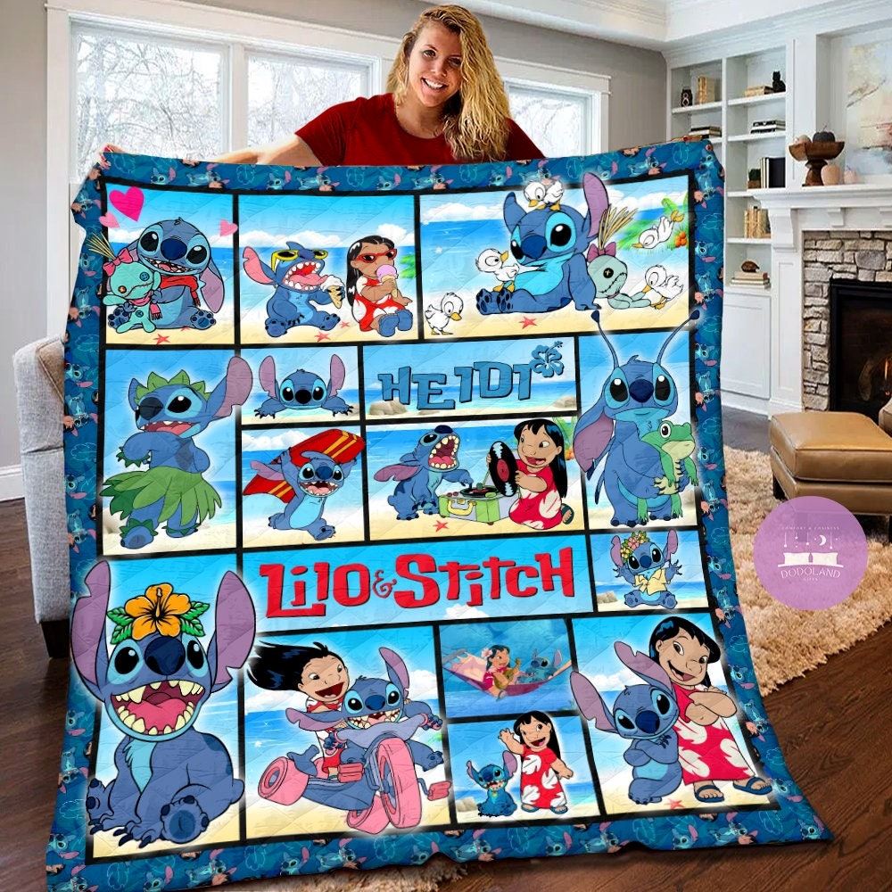 Personalized Disney Stitch Quilt Lilo And Stitch Fleece Blanket Stitch Birthday Theme Party Disney Stitch Christmas Gifts For Kids Icz7g