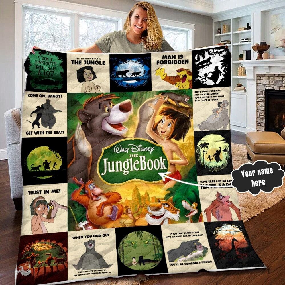 Personalized Disney The Jungle Book Quilt The Jungle Book Blanket The Jungle Book Birthday Gifts Christmas Gifts For Kids