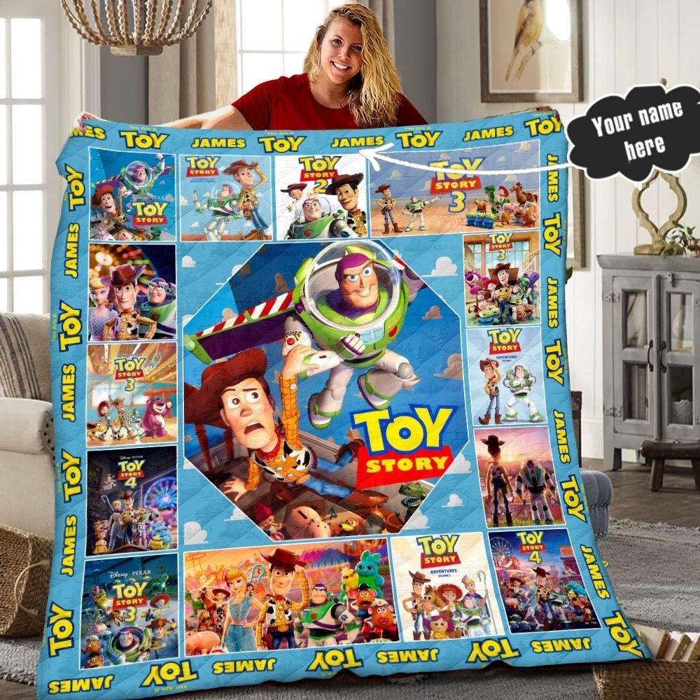 Personalized Disney Toy Story Quilt Toy Story Woody Blanket Toy Story Woody Buzz Lightyear Birthday Gifts Disney Christmas Gifts Edar5