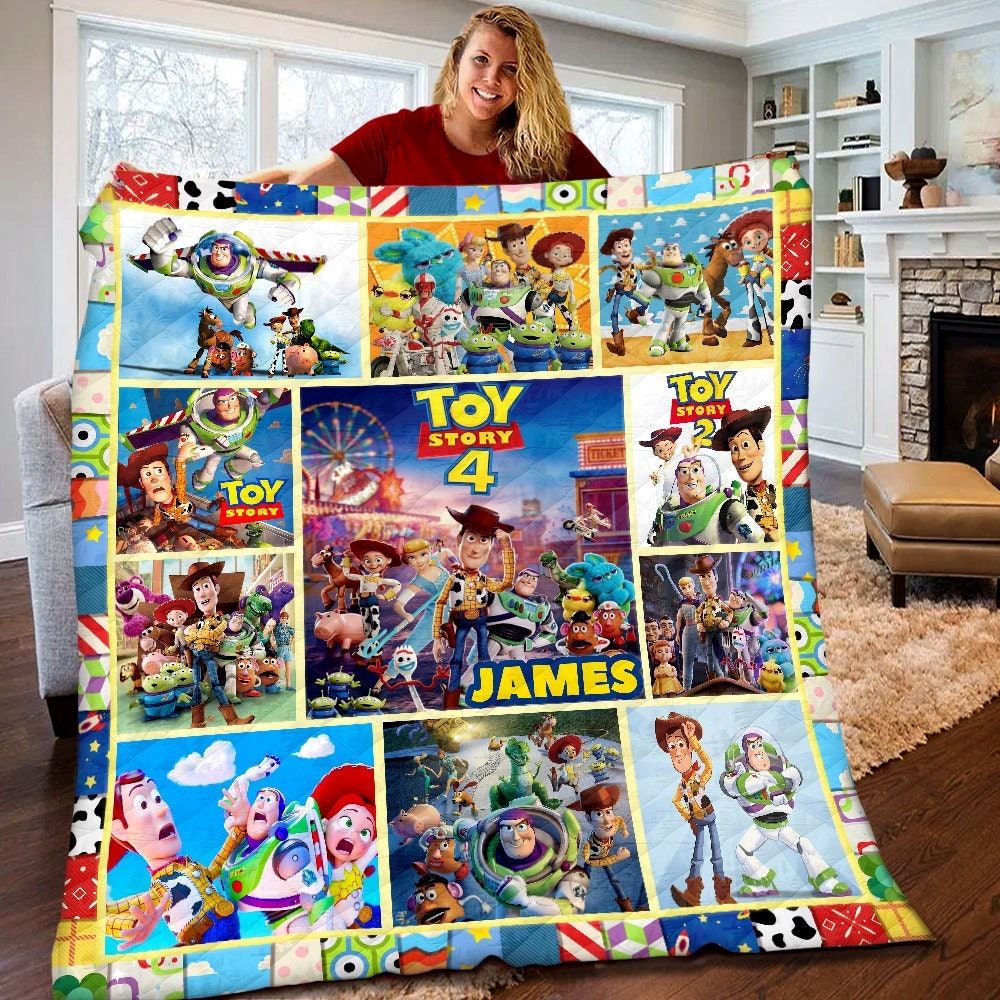 Personalized Disney Toy Story Quilt Toy Story Woody Blanket Toy Story Woody Buzz Lightyear Birthday Gifts Disney Christmas Gifts