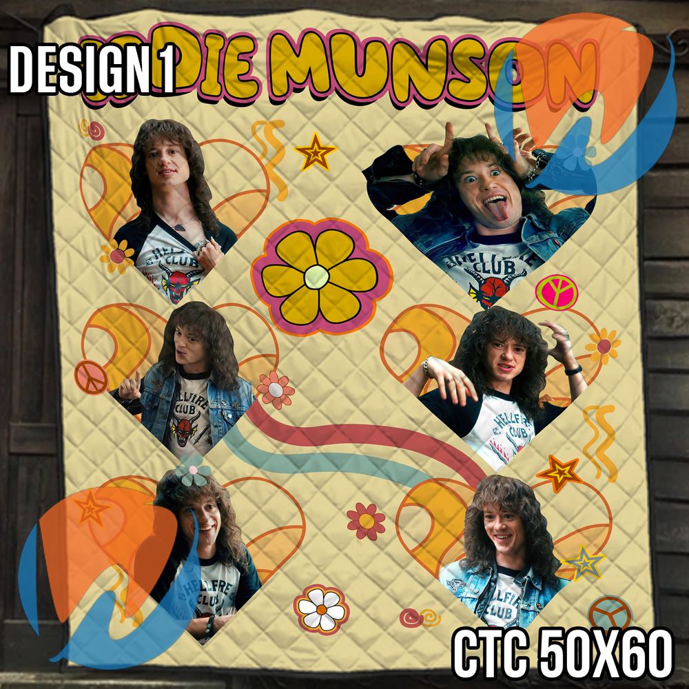 Personalized Eddie Munson Fleece Blanket