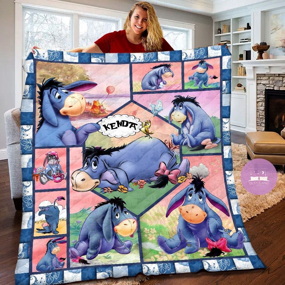 Personalized Eeyore Quilt Winnie Pooh Eeyore Fleece Blanket Winnie The Pooh Eeyore Birthday Theme Party Eeyore Christmas Gifts 43uuj