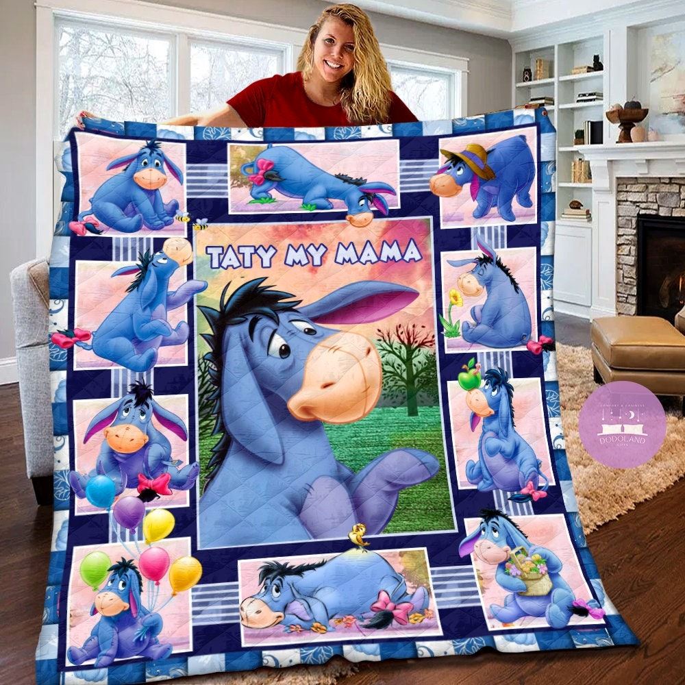 Personalized Eeyore Quilt Winnie Pooh Eeyore Fleece Blanket Winnie The Pooh Eeyore Birthday Theme Party Eeyore Christmas Gifts