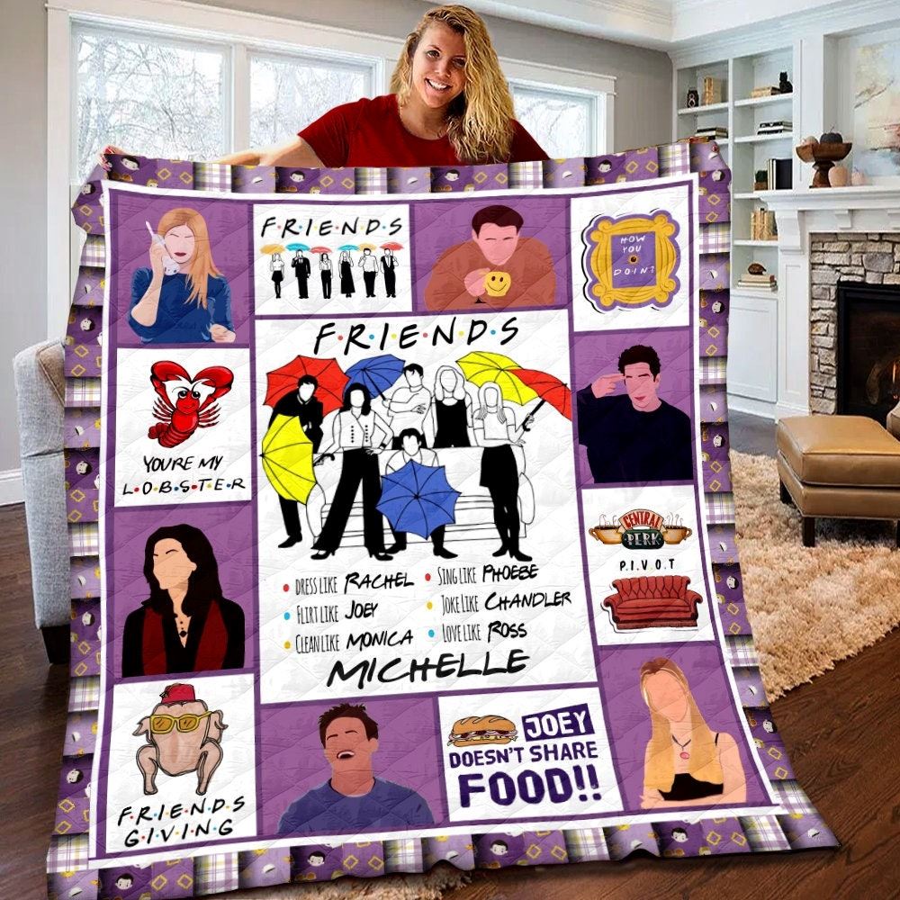 Personalized Friends Quilt Friends Fleece Blanket Friends Movie Series Gifts Friends Movie Series Christmas Gifts Y813k